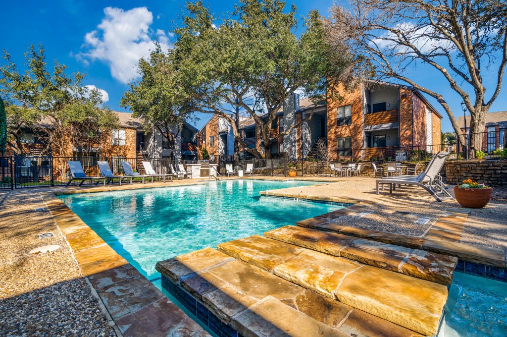 the pool at The Falltree Apartments